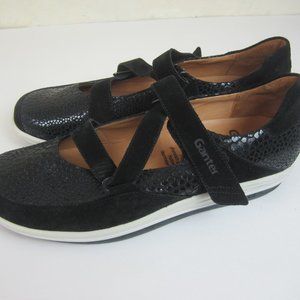 Ganter Germany Gisa Black Viper Nubuck Leather Mary Jane 9.5 Shoes NEW